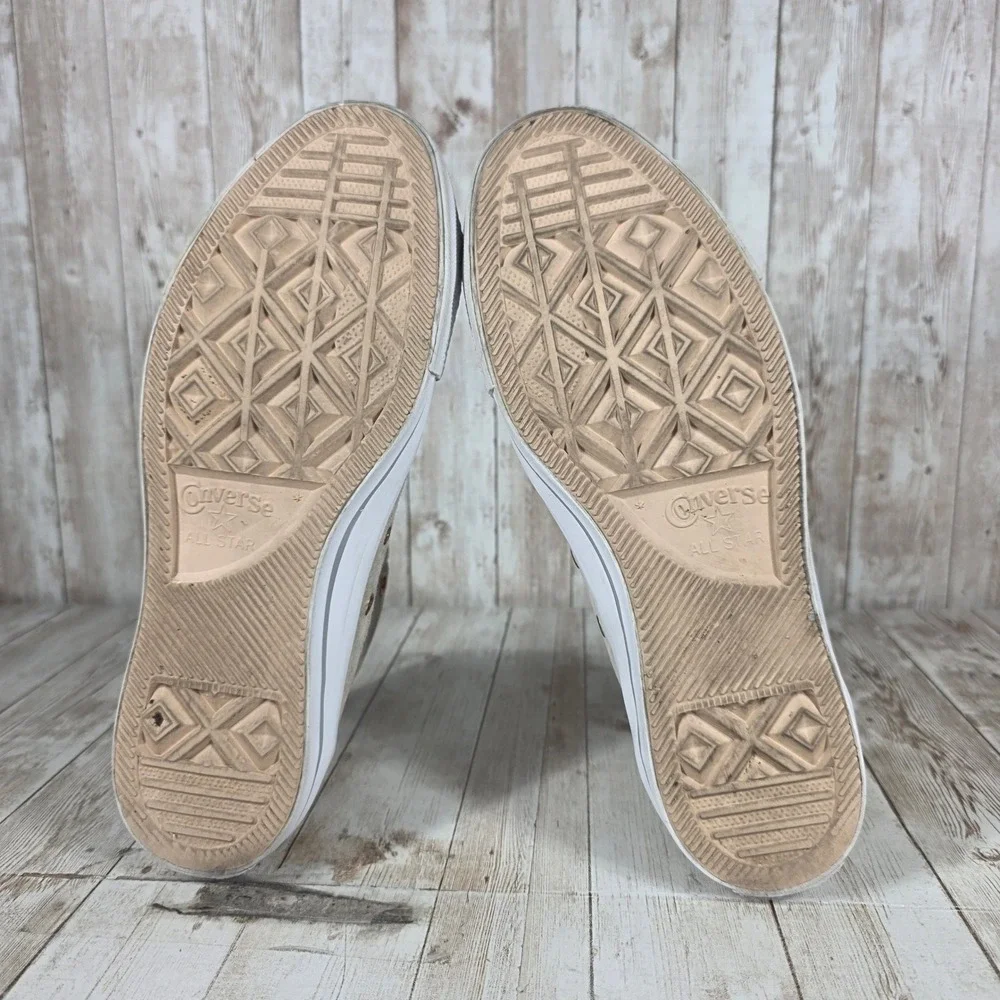 Converse Chuck Taylor All Star High Top Sneakers Beige Suede Snake Print Women 8
